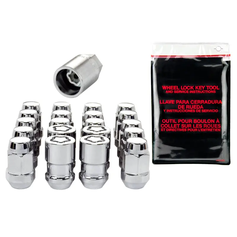 Mcgard 5-Lug Hex Wheel Lock Installation Kit – Cone Seat Nuts, 1/2"-20 Thread, 3/4" Hex, 1.45" Length, Chrome Finish 1