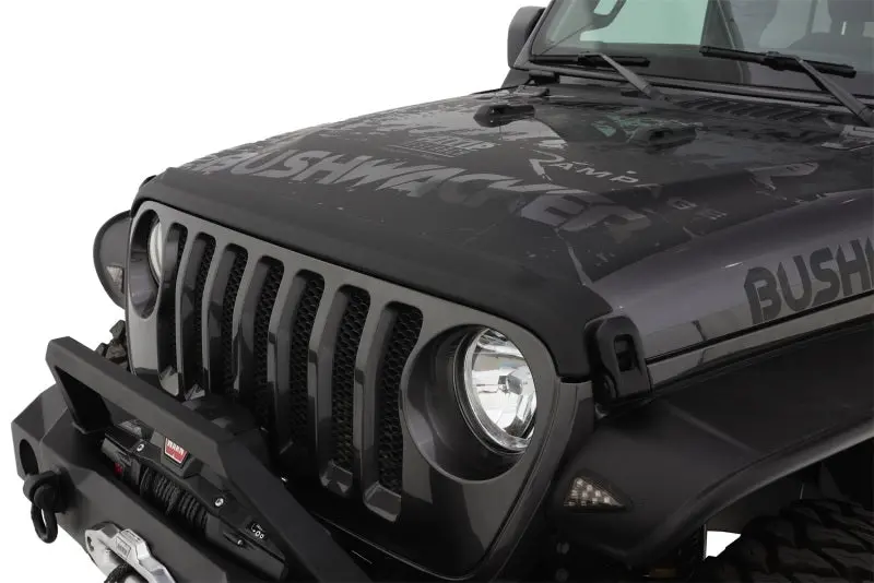Bushwacker Hood Stone Guard – Black, Fits 2018–2019 Jeep Wrangler Rubicon, Sport, Unlimited & Sport S 1
