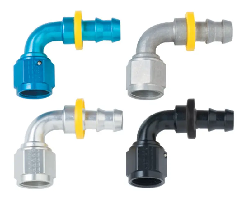 Fragola Push-Lite -10An 90° Swivel Fitting – Black Anodized Aluminum, Lightweight Quick-Connect End 1