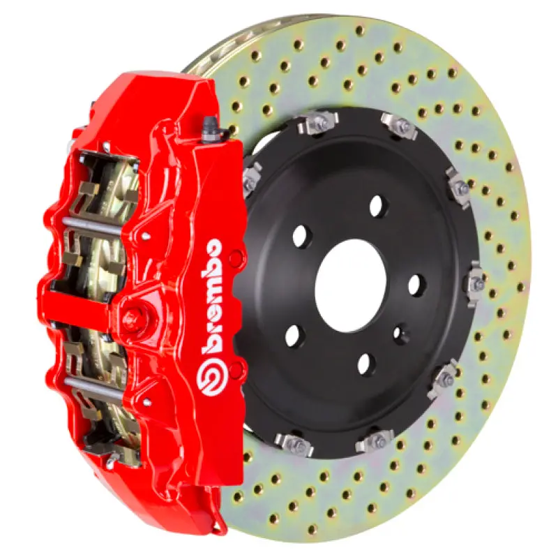 Brembo Gt Big Brake Kit For 2015–2020 Audi Rs3 Sportback – Front, 6-Piston Calipers With 380X34Mm Drilled Two-Piece Rotors (Red Finish) 1
