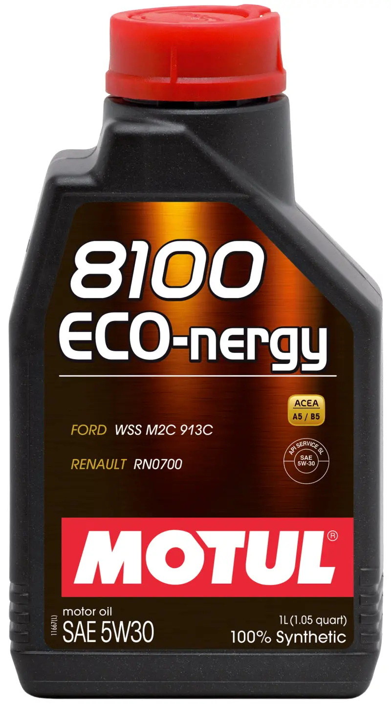 Motul 8100 Eco-Nergy 5W-30 Full Synthetic Engine Oil – 1L, Meets Ford Wss-M2C913-C Specification 1