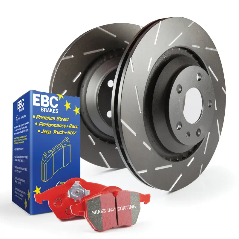 Ebc S4 Brake Kit: Redstuff Ceramic Pads + Usr Drilled & Slotted Rotors 1