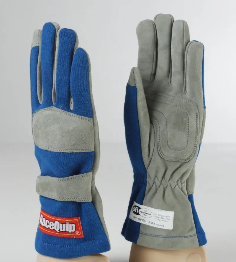 Racequip Sfi-1 Rated Blue Single-Layer Racing Glove – Large Size 1