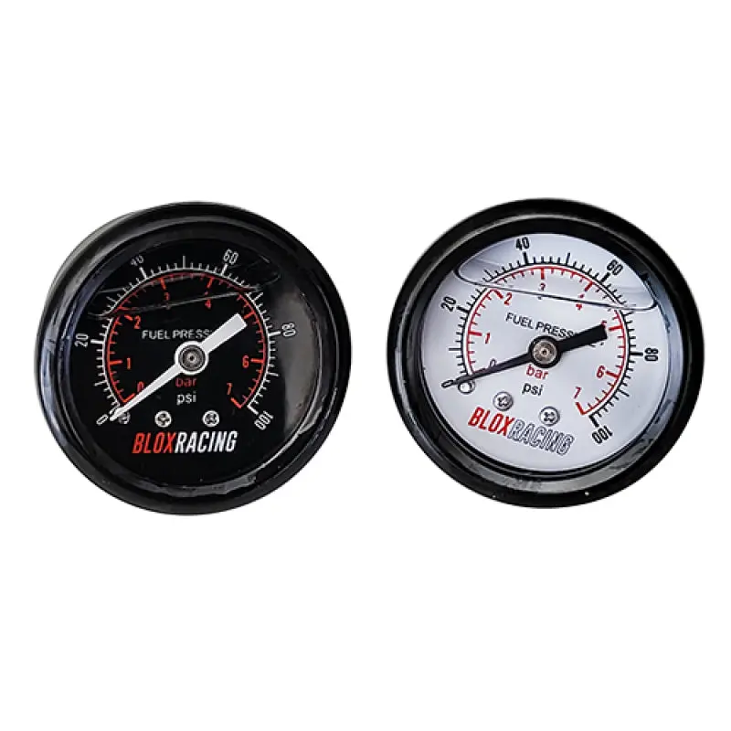 Blox Racing Liquid-Filled 0–100 Psi Fuel Pressure Gauge – White Dial 1