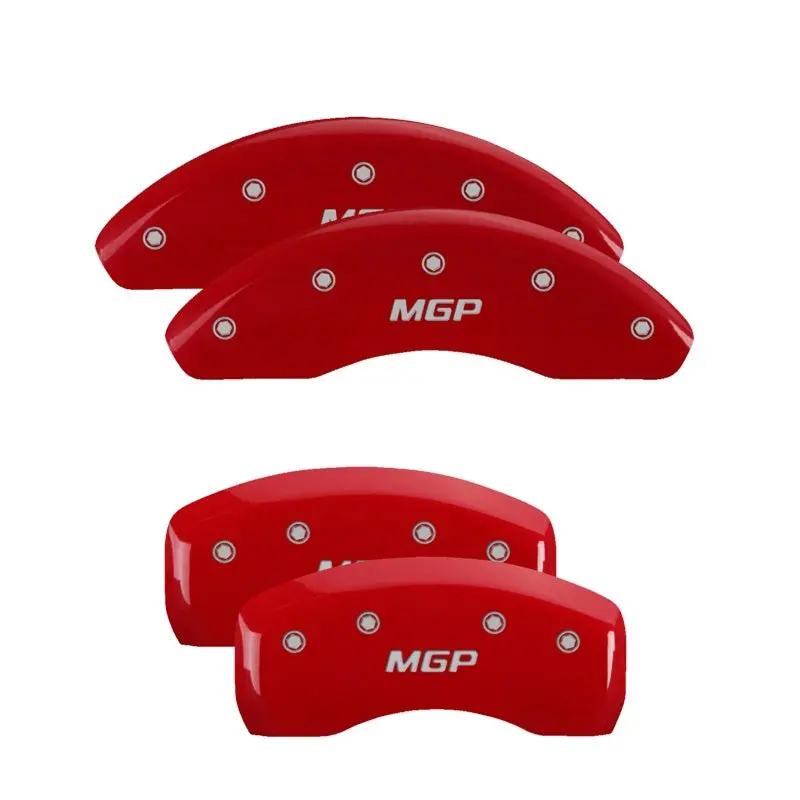 Mgp 4 Caliper Covers Engraved Front & Rear Vtech Red Finish Silver Ch 2