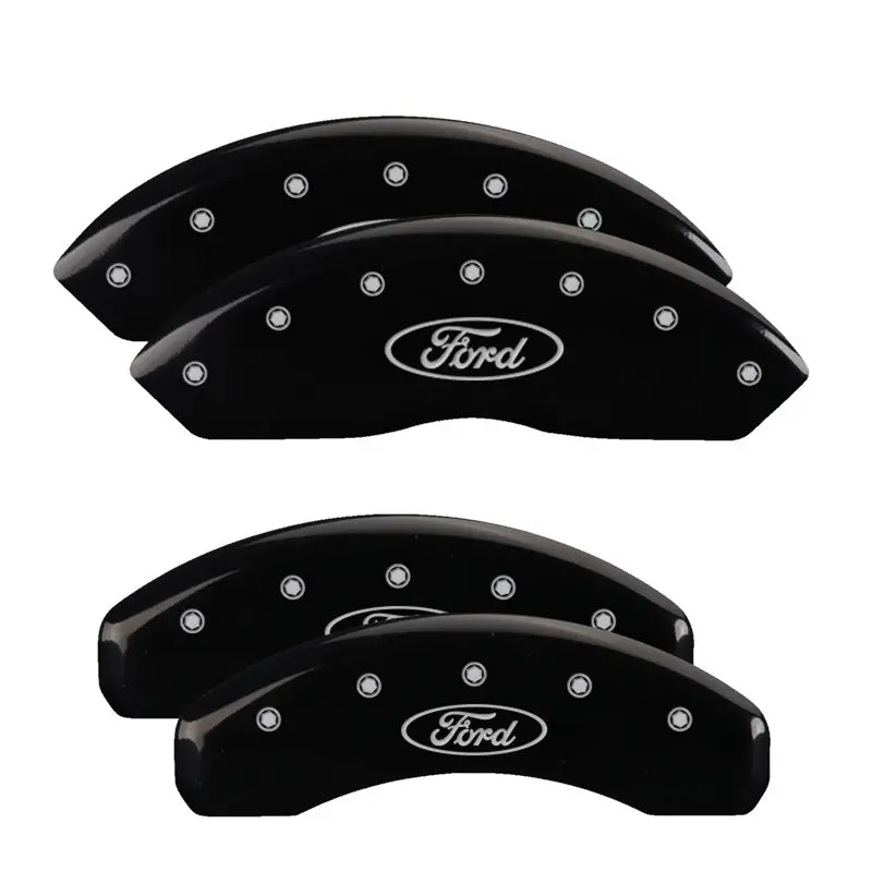 Mgp Engraved 4-Piston Caliper Covers For Ford Vehicles – Black Finish With Oval Logo 1