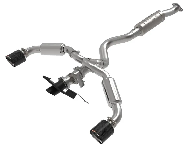 Afe Gemini Cat-Back Exhaust System – 2023–2024 Toyota Gr Corolla L3 (1.6L Turbo), 3" To 2.5", Carbon Fiber Tips 1