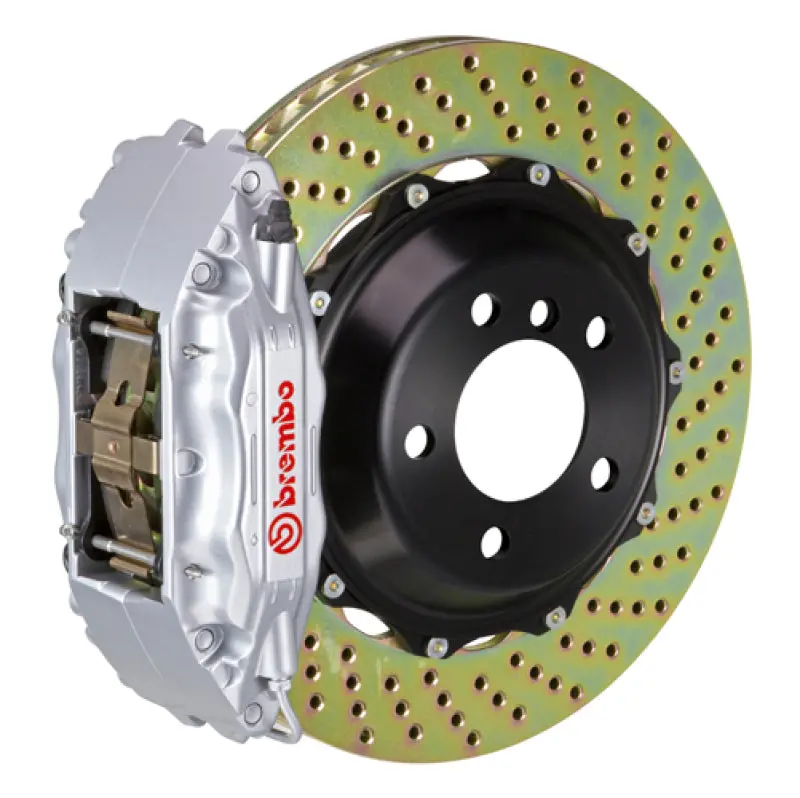 Brembo 97-04 Corvette C5 Front Gt Bbk 4 Piston Cast 2Pc 355X32 2Pc Rotor Drilled-Silver 1