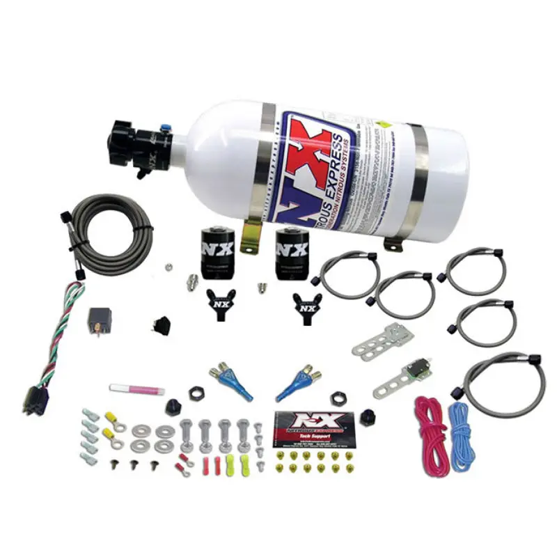 Nitrous Express Dual-Nozzle Sport Compact Nitrous System – Adjustable 35/50/75 Hp Stages With 10-Lb Bottle 1
