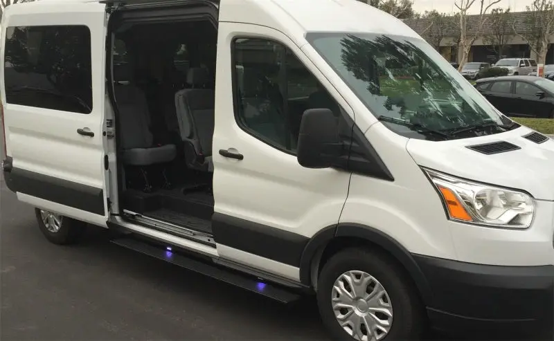 Amp Research Powerstep Running Board For 2014–2017 Ford Transit – Plug-And-Play Black Model 1