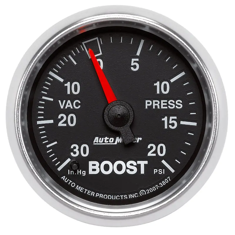 Autometer Gs 52Mm 30 In Hg/20 Psi Mechanical Vacuum/Boost Gauge 1
