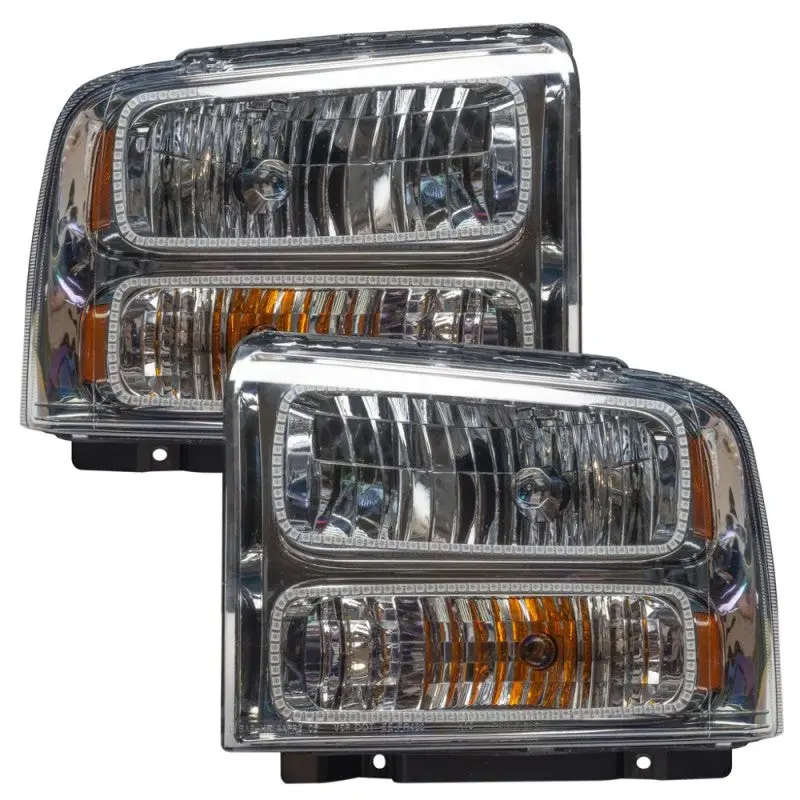 Oracle Colorshift Led Headlight Assembly For 2005–2007 Ford F-250/F-350 – Chrome Housing With Bc1 Controller 1