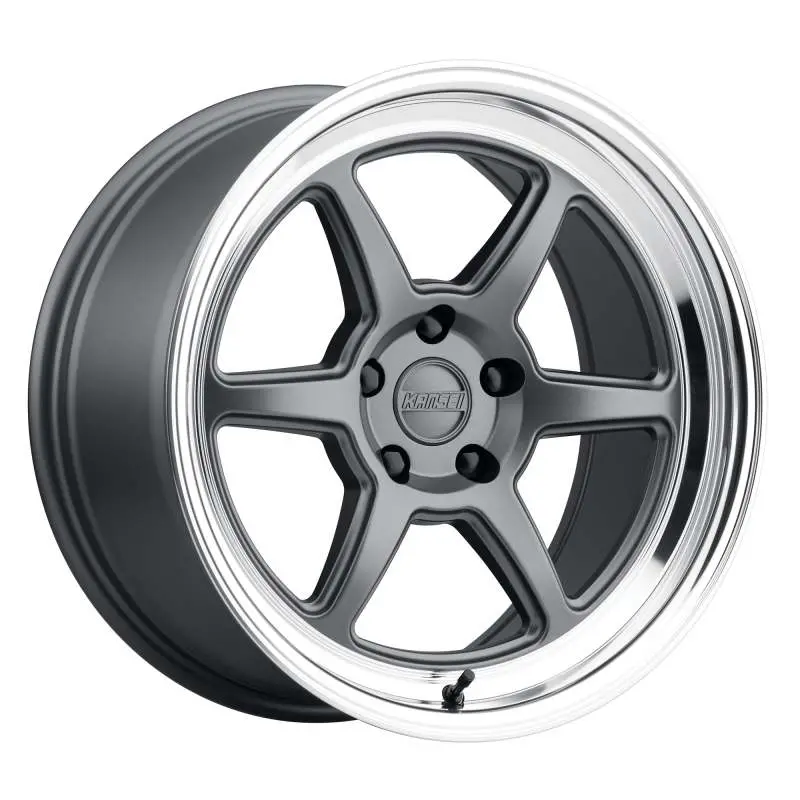 Kansei K14G Roku 18X9.5In / 5X110 Bp / 22Mm Offset / 73.1Mm Bore - Grey & Machined Lip Wheel 1