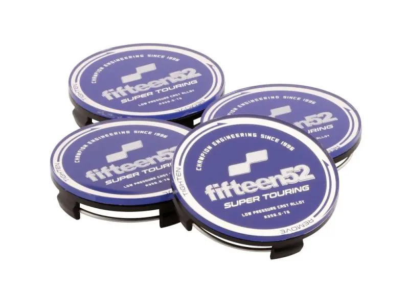 Fifteen52 Super Touring Center Cap Kit – Four-Piece, Blue & Chrome Finish 1