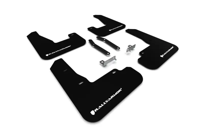Rally Armor Black Ur Mud Flaps With White Logo For 2019–2021 Hyundai Elantra N Line 1