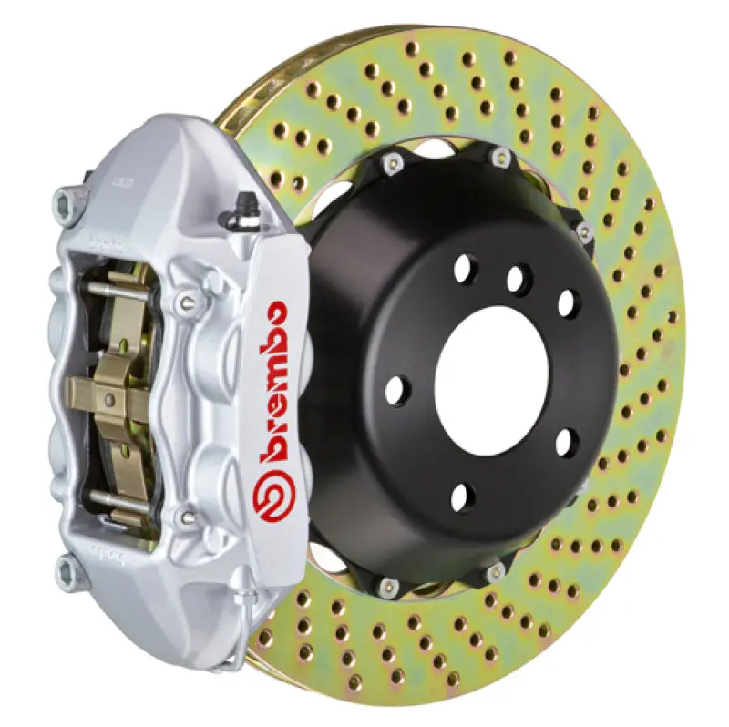 Brembo Gt Rear Brake Kit – 2015–2018 Bmw M3 (Cc-Equipped Models), 380X28Mm Drilled Rotors, Silver Calipers 1