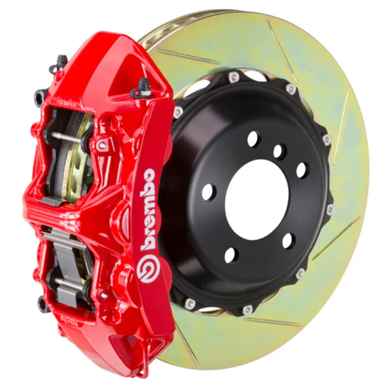 Brembo 20+ Corvette C8/C8 Z51 Front Gt Bbk 6 Piston Cast 380X32 2Pc Rotor Slotted Type-1-Red 1